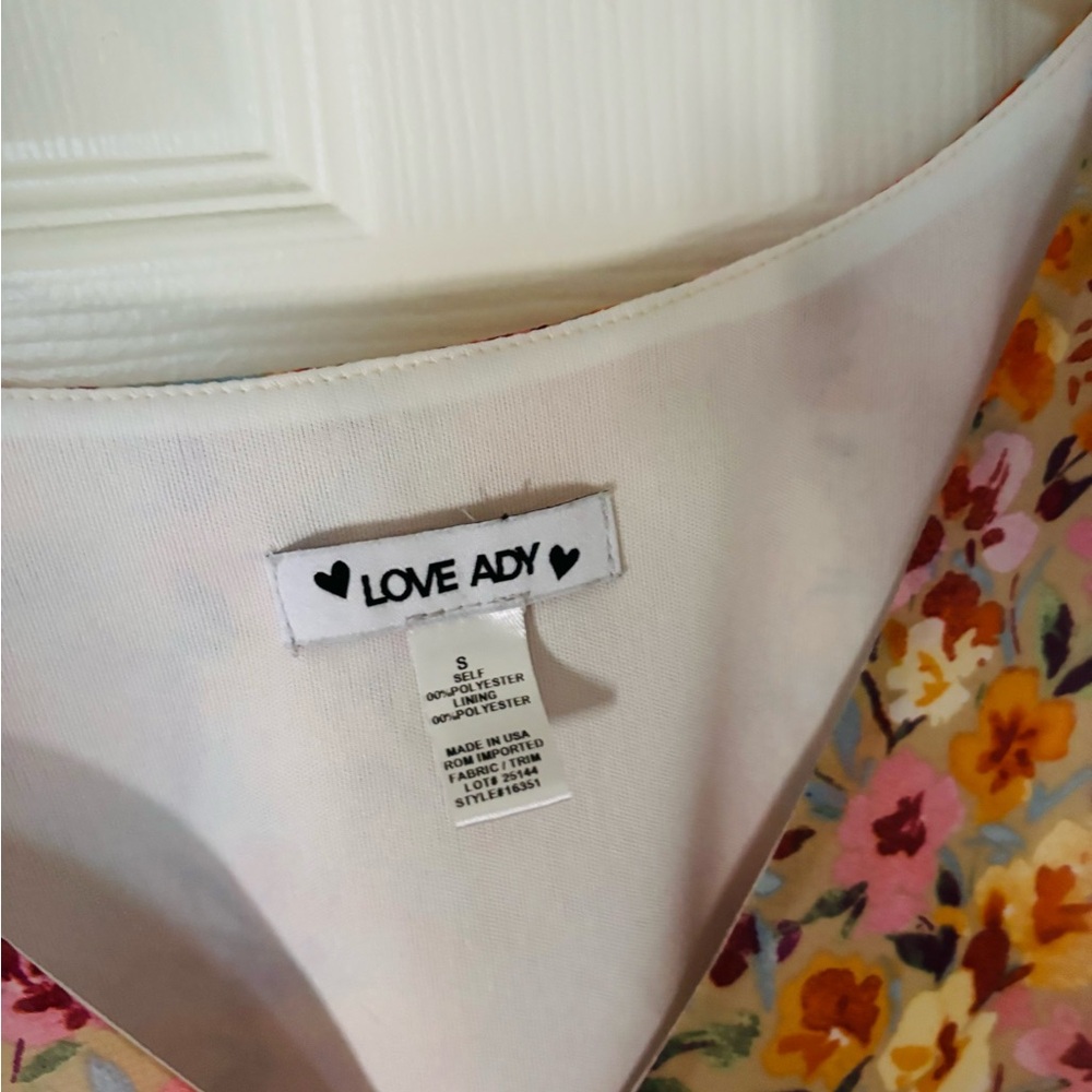 love...ady Pink and Yellow Blouse with Peter Pan Collar